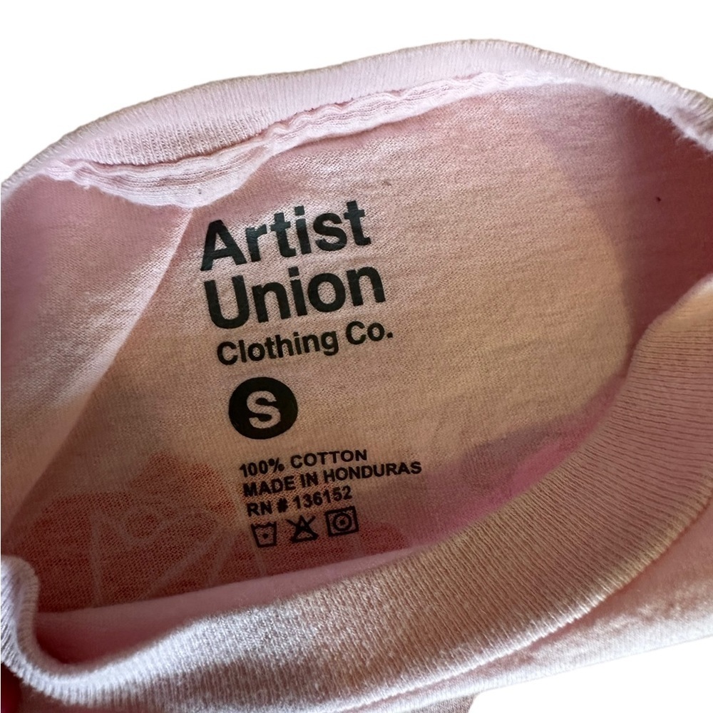 Artists Union Clothing Co Woman’s Pink Tshirt Size Small - Picture 6 of 7
